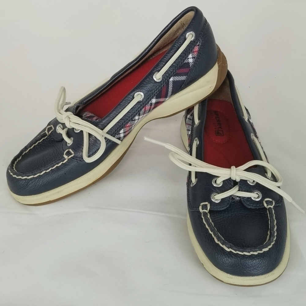 SPERRY TOP-SIDER Blue/Red/White Boat Shoes, 5M